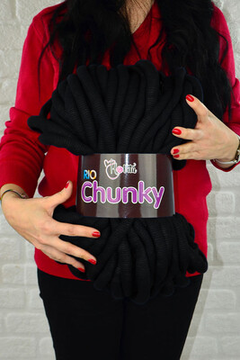 HOBİTU RİO CHUNKY KNİTTİNG YARN 2401 BLACK - Thumbnail