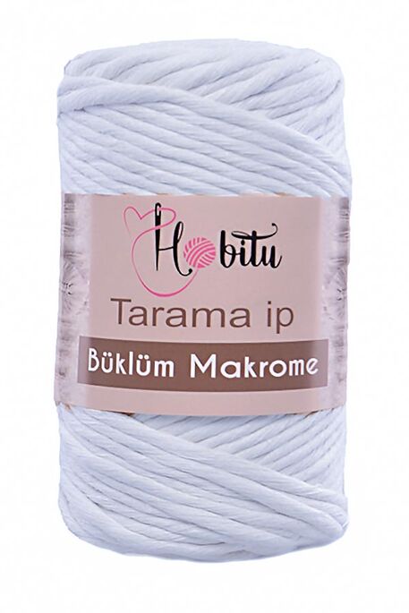 Hobitu Yarn - HOBITU BUKLUM TARAMA COTTON MACROME CARD YARN 151 White