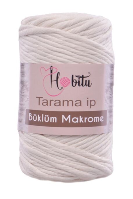 Hobitu Yarn - HOBITU BUKLUM TARAMA COTTON MACROME CARD YARN 152 Cream