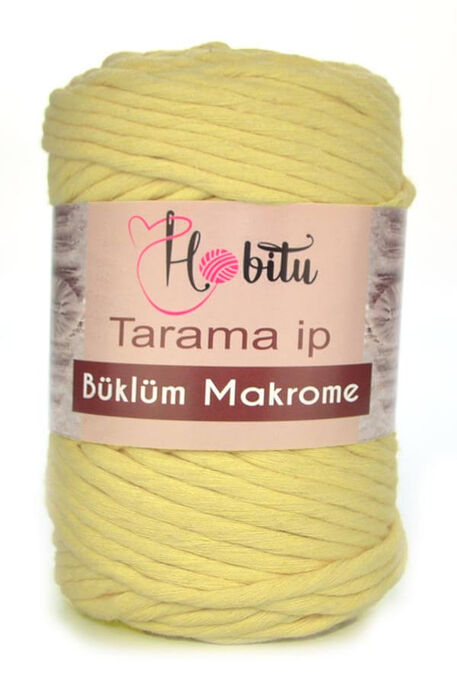 Hobitu Yarn - HOBITU BUKLUM TARAMA COTTON MACROME CARD YARN 154 Light Yellow