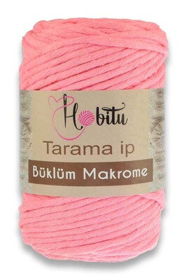 Hobitu Yarn - HOBITU BUKLUM TARAMA COTTON MACROME CARD YARN 179 ROSE PİNK