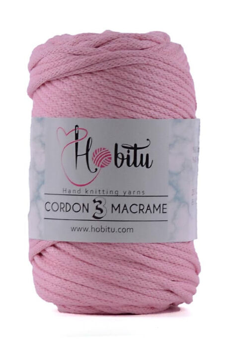 Hobitu Yarn - HOBİTU CORDON 3 MACRAME color 162 Baby Pink