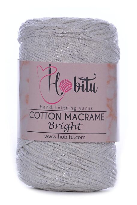 Hobitu Yarn - HOBİTU COTTON MACRAME BRİGHT color 125 CreamG