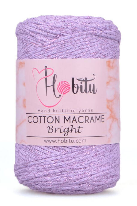 Hobitu Yarn - HOBİTU COTTON MACRAME BRİGHT color 134 light purple