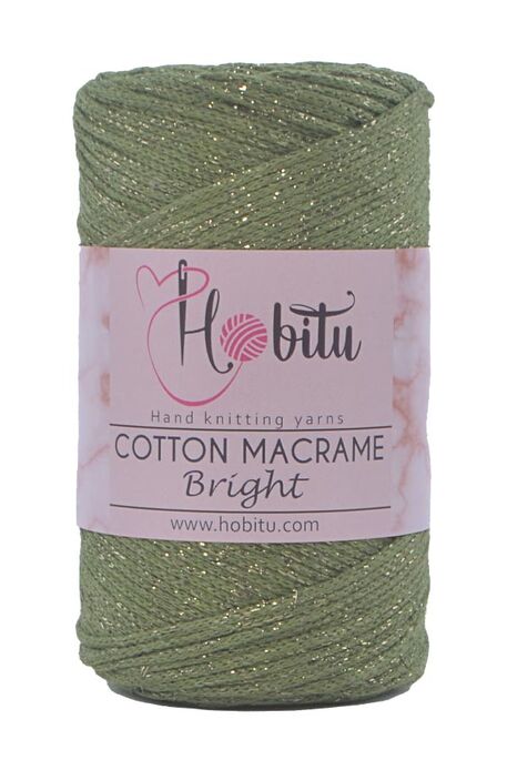 Hobitu Yarn - HOBİTU COTTON MACRAME BRİGHT color 141 green