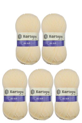 Kartopu Yarn - KARTOPU AK-SOFT 5 Lİ PAKET K025 Krem