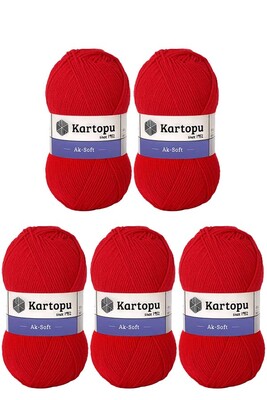 Kartopu Yarn - KARTOPU AK-SOFT 5 Lİ PAKET K150 Kırmızı