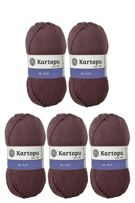 Kartopu Yarn - KARTOPU AK-SOFT 5 Lİ PAKET K1707 Şarap