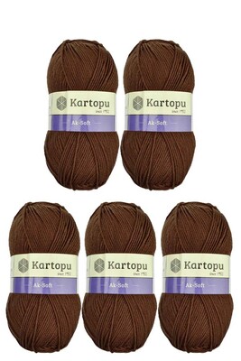 Kartopu Yarn - KARTOPU AK-SOFT 5 Lİ PAKET K1892 Kahverengi