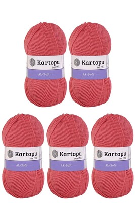 Kartopu Yarn - KARTOPU AK-SOFT 5 Lİ PAKET K260 Mercan