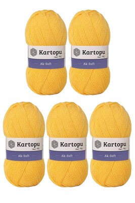 Kartopu Yarn - KARTOPU AK-SOFT 5 Lİ PAKET K307 Koyu Sarı