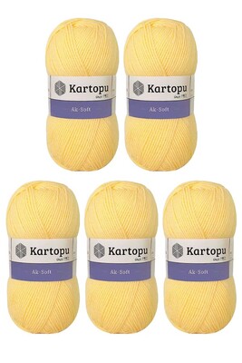 Kartopu Yarn - KARTOPU AK-SOFT 5 Lİ PAKET K309 Açık Sarı