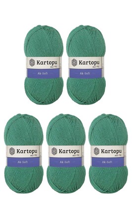 Kartopu Yarn - KARTOPU AK-SOFT 5 Lİ PAKET K472 Koyu Çağla