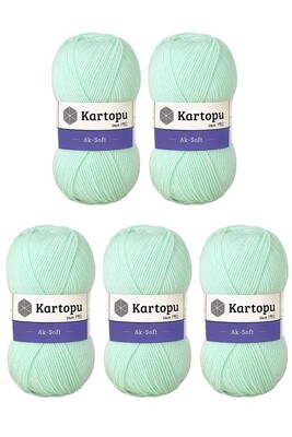 Kartopu Yarn - KARTOPU AK-SOFT 5 Lİ PAKET K563 Açık Yeşil