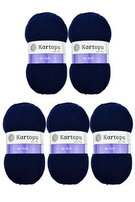 Kartopu Yarn - KARTOPU AK-SOFT 5 Lİ PAKET K632 Lacivert