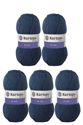 Kartopu Yarn - KARTOPU AK-SOFT 5 Lİ PAKET K650 Kot Mavi