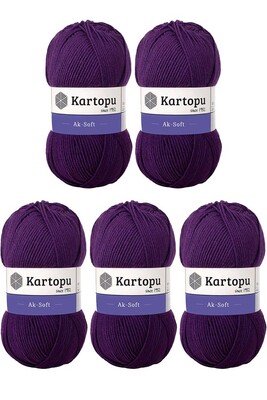 Kartopu Yarn - KARTOPU AK-SOFT 5 Lİ PAKET K721 Mor