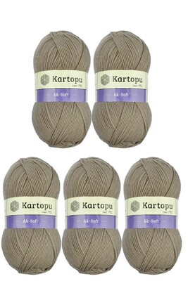 Kartopu Yarn - KARTOPU AK-SOFT 5 Lİ PAKET K880 Bej