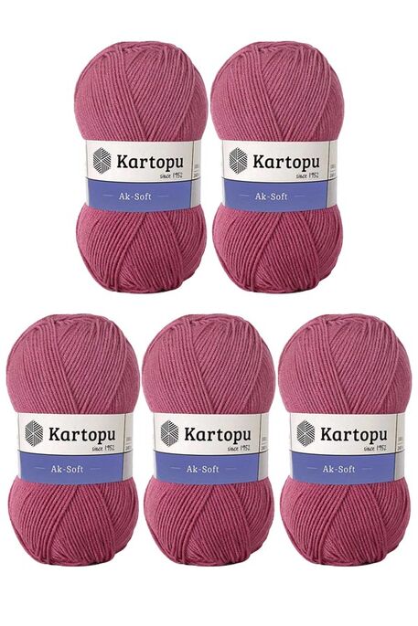 Kartopu Yarn - KARTOPU AK-SOFT 5 Lİ PAKET YARN K742