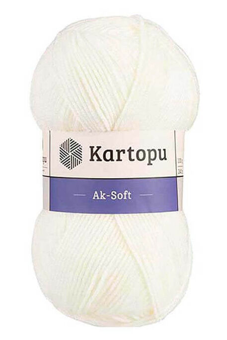 Kartopu Yarn - KARTOPU AK-SOFT KNİTTİNG YARN K010 WHITE