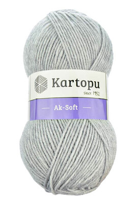 Kartopu Yarn - KARTOPU AK-SOFT KNİTTİNG YARN K1000 GREY MELANGE