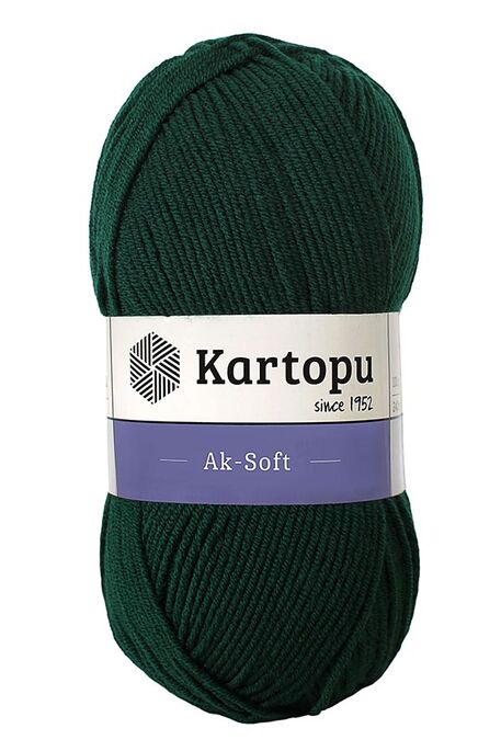 Kartopu Yarn - KARTOPU AK-SOFT KNİTTİNG YARN K1416 EMERALD GREEN