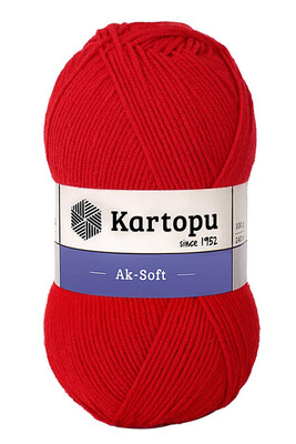 Kartopu Yarn - KARTOPU AK-SOFT KNİTTİNG YARN K150 RED