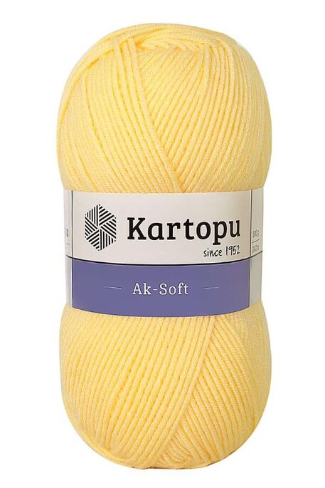 Kartopu Yarn - KARTOPU AK-SOFT KNİTTİNG YARN K309 LIGHT YELLOW