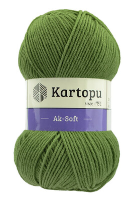 Kartopu Yarn - KARTOPU AK-SOFT KNİTTİNG YARN K430 ALMOND GREEN