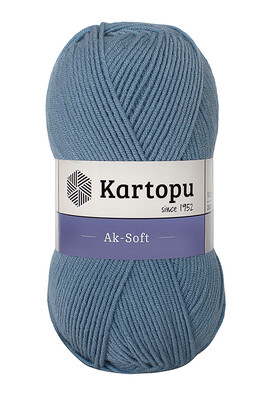 Kartopu Yarn - KARTOPU AK-SOFT KNİTTİNG YARN K644 VOLATILE BLUE