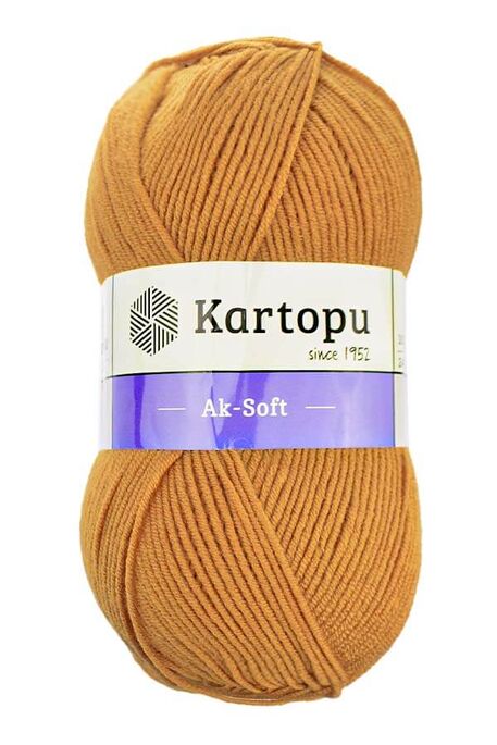 Kartopu Yarn - KARTOPU AK-SOFT KNİTTİNG YARN K857 COPPER COLOR