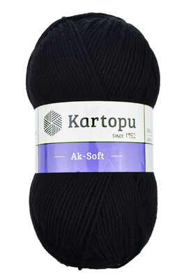 Kartopu Yarn - KARTOPU AK-SOFT KNİTTİNG YARN K940 BLACK