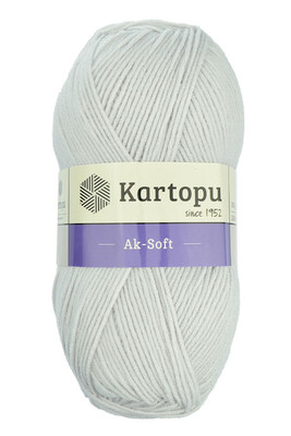 Kartopu Yarn - KARTOPU AK-SOFT KNİTTİNG YARN K992 ALASKA GREY