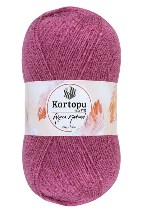 Kartopu Yarn - KARTOPU ANGORA NATUREL K742 Koyu Gül