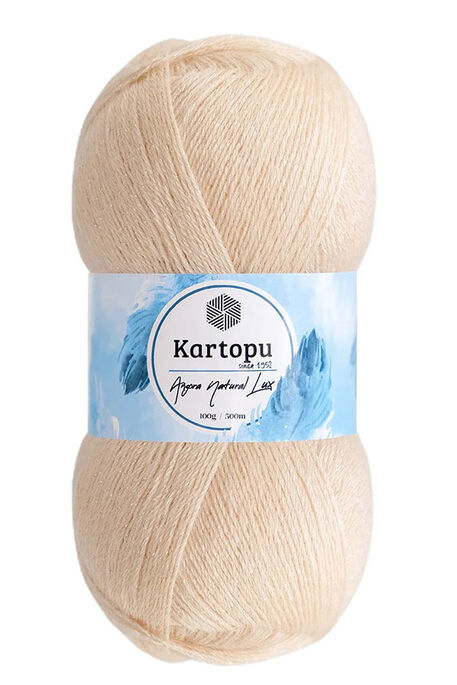 Kartopu Yarn - KARTOPU ANGORA NATUREL LUX SİMLİ K845 Bal Köpüğü