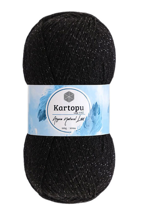 Kartopu Yarn - KARTOPU ANGORA NATUREL LUX SİMLİ K940 Siyah