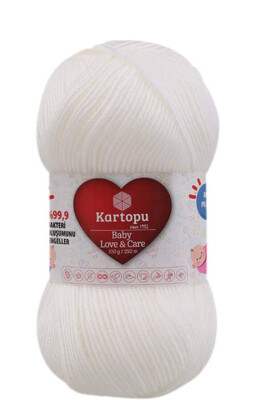 Kartopu Yarn - KARTOPU BABY LOVE&CARE YARN K010 WHITE