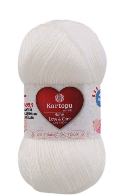 Kartopu Yarn - KARTOPU BABY LOVE&CARE YARN K010 WHITE