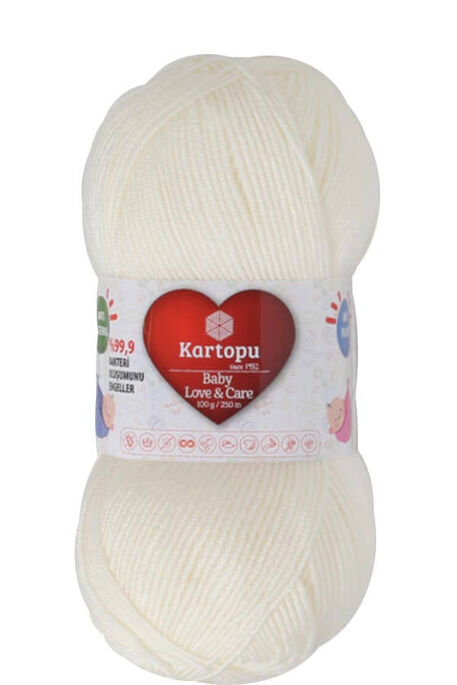 Kartopu Yarn - KARTOPU BABY LOVE&CARE YARN K019 ECRU