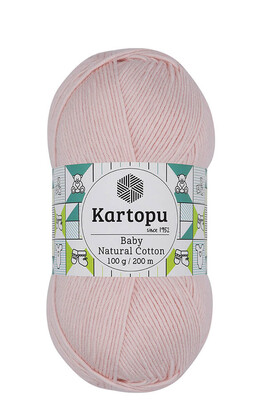 Kartopu Yarn - KARTOPU BABY NATURAL COTTON YARN K1562 POWDER PINK