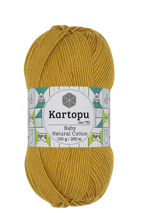 Kartopu Yarn - KARTOPU BABY NATURAL COTTON YARN K310 MUSTARD