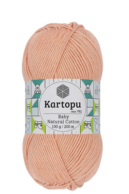 Kartopu Yarn - KARTOPU BABY NATURAL COTTON YARN K6259 LIGHT ORANGE