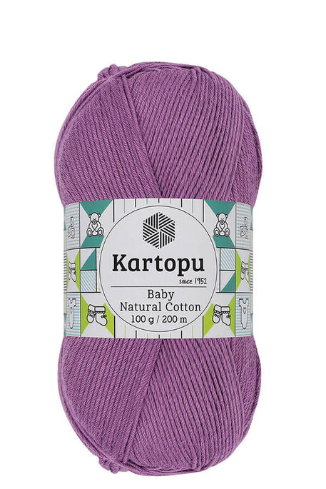 Kartopu Yarn - KARTOPU BABY NATURAL COTTON YARN K724 LİLAC