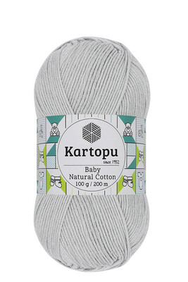 Kartopu Yarn - KARTOPU BABY NATURAL COTTON YARN K920 SILVER GRAY