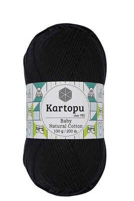 Kartopu Yarn - KARTOPU BABY NATURAL COTTON YARN K940 BLACK