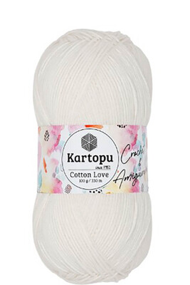 Kartopu Yarn - KARTOPU COTTON LOVE YARN K011 MİLK WHITE