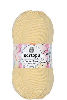 Kartopu Yarn - KARTOPU COTTON LOVE YARN K331 LIGHT YELLOW