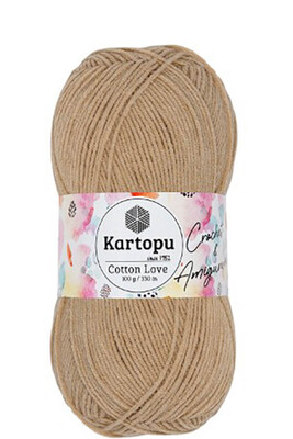 Kartopu Yarn - KARTOPU COTTON LOVE YARN K837 MILKY BROWN