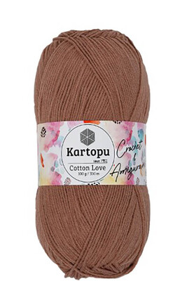 Kartopu Yarn - KARTOPU COTTON LOVE YARN K842 REDDISH BROWN