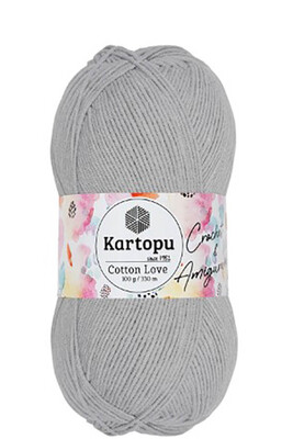 Kartopu Yarn - KARTOPU COTTON LOVE YARN K991 LIGHT GRAY